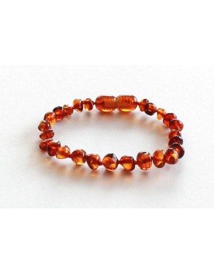 Pulseira Âmbar Criança Barroco Cognac