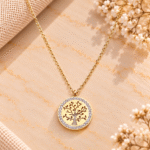 Collar con Árbol de la Vida y Pedrería - Dorado