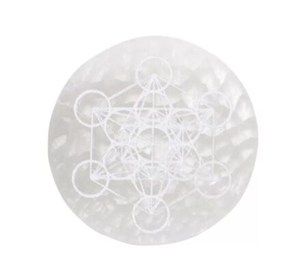 Placa Circular de Selenite com Metatron