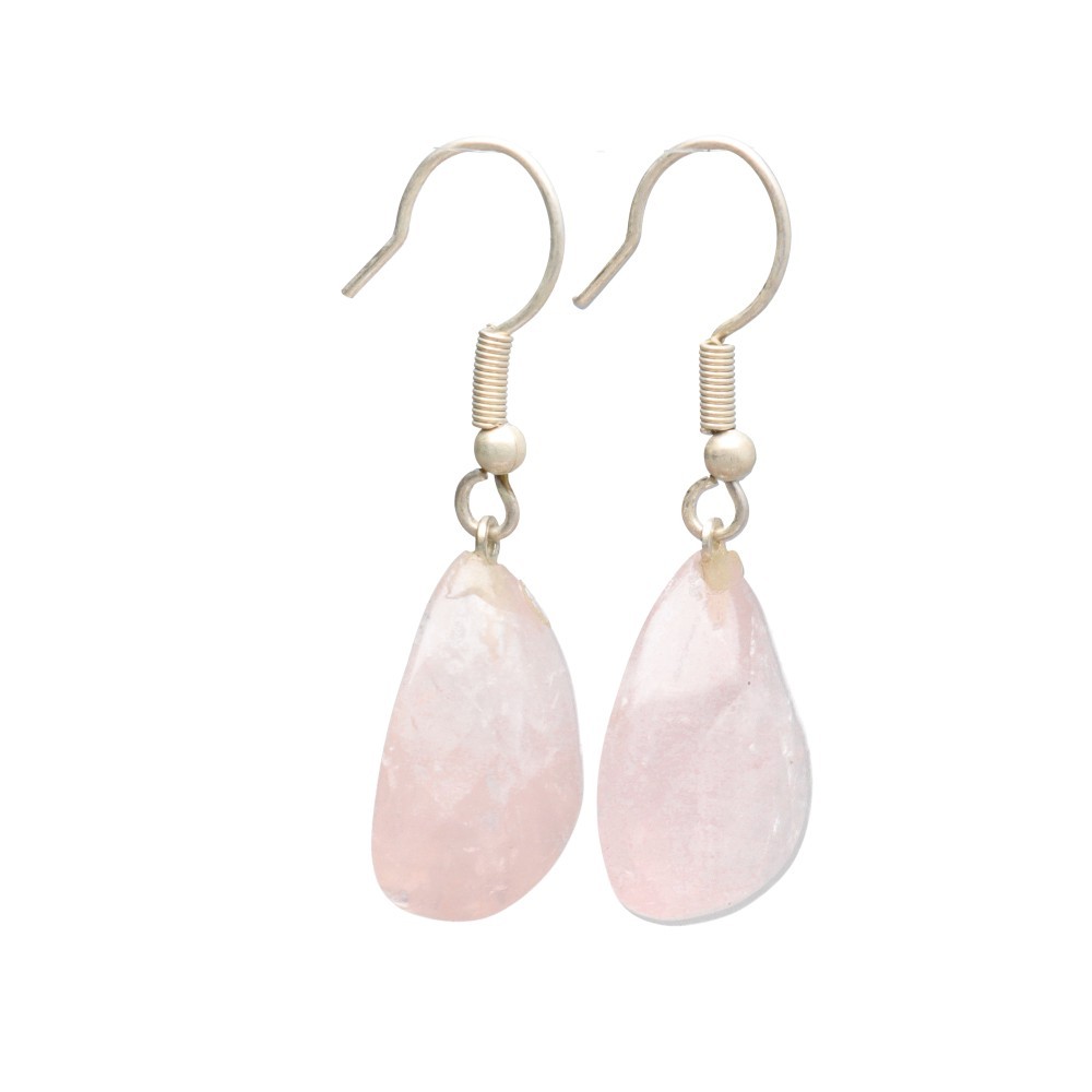 brincos-em-forma-de-gota-de-quartzo-rosa-com-banho-de-prata Brincos em Forma de Gota de Quartzo Rosa Banhado a Prata - Image 1