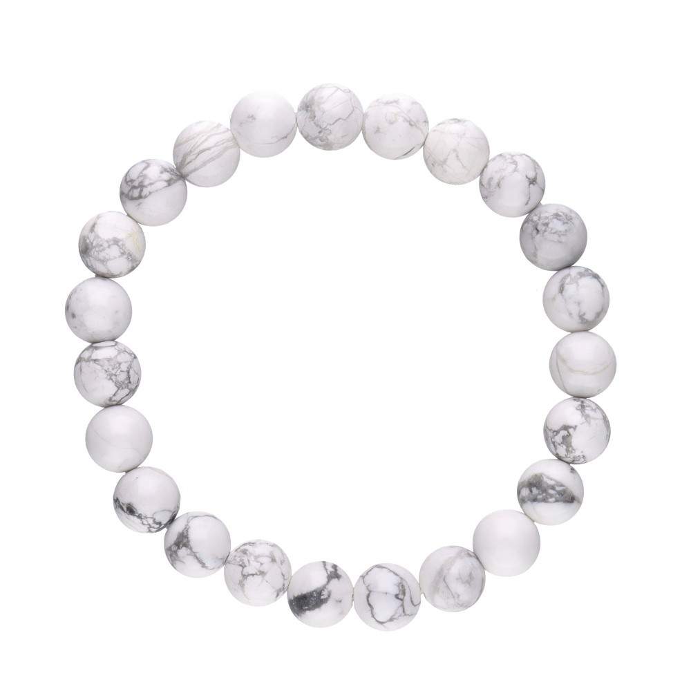 pulseira-de-howlite-8mm Pulseira c/ Howlita Branca 8 mm - Image 1