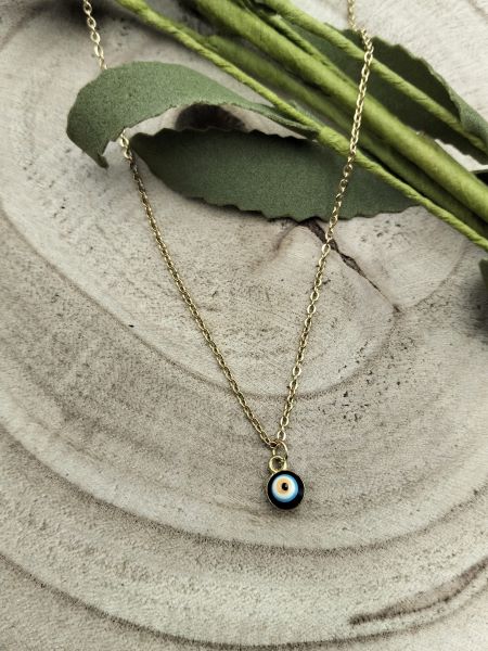 A6 Fio em Aço dourado com Olho Turco - Image 1